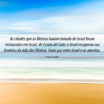 Picture 06 - 1 Samuel 7:14 BSL - As cidades que os filisteus haviam tomado de - Bible Verse Picture