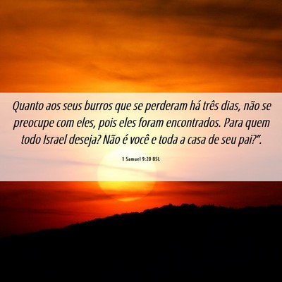 Picture 06 - 1 Samuel 9:20 BSL - Quanto aos seus burros que se perderam há três - Bible Verse Picture