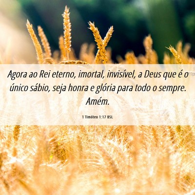 Picture 06 - 1 Timóteo 1:17 BSL - Agora ao Rei eterno, imortal, invisível, a Deus - Bible Verse Picture