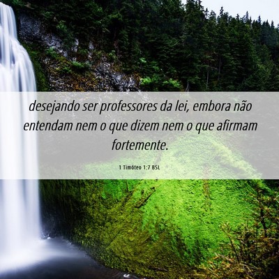 Picture 06 - 1 Timóteo 1:7 BSL - desejando ser professores da lei, embora não - Bible Verse Picture