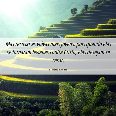 Picture 06 - 1 Timóteo 5:11 BSL - Mas recusar as viúvas mais jovens, pois quando - Bible Verse Picture