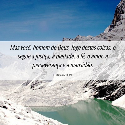 Picture 06 - 1 Timóteo 6:11 BSL - Mas você, homem de Deus, foge destas coisas, e - Bible Verse Picture