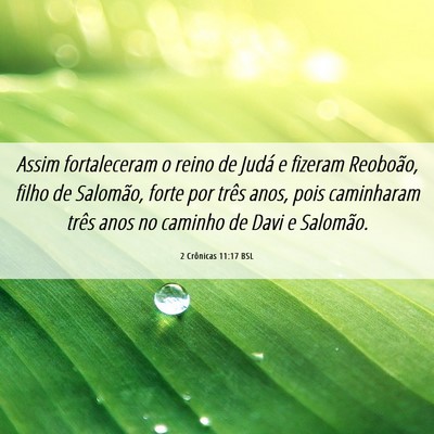 Picture 06 - 2 Crônicas 11:17 BSL - Assim fortaleceram o reino de Judá e fizeram - Bible Verse Picture