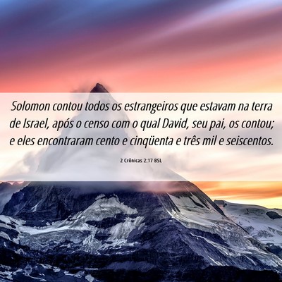 Picture 06 - 2 Crônicas 2:17 BSL - Solomon contou todos os estrangeiros que estavam - Bible Verse Picture
