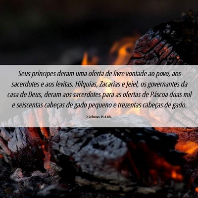 Picture 06 - 2 Crônicas 35:8 BSL - Seus príncipes deram uma oferta de livre vontade - Bible Verse Picture