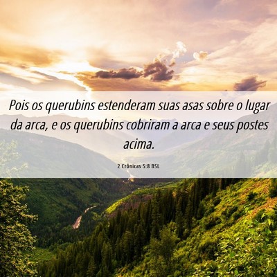 Picture 06 - 2 Crônicas 5:8 BSL - Pois os querubins estenderam suas asas sobre o - Bible Verse Picture