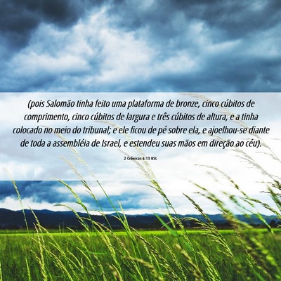 Picture 06 - 2 Crônicas 6:13 BSL - (pois Salomão tinha feito uma plataforma de - Bible Verse Picture