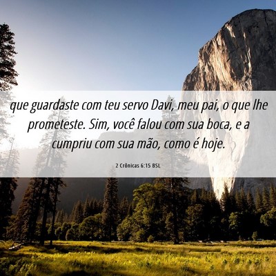 Picture 06 - 2 Crônicas 6:15 BSL - que guardaste com teu servo Davi, meu pai, o que - Bible Verse Picture