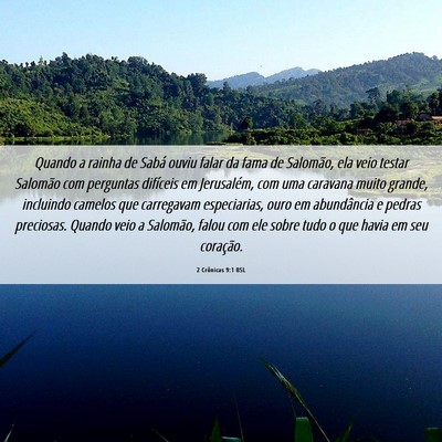 Picture 06 - 2 Crônicas 9:1 BSL - Quando a rainha de Sabá ouviu falar da fama de - Bible Verse Picture