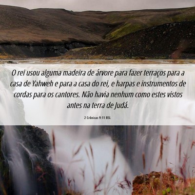 Picture 06 - 2 Crônicas 9:11 BSL - O rei usou alguma madeira de árvore para fazer - Bible Verse Picture