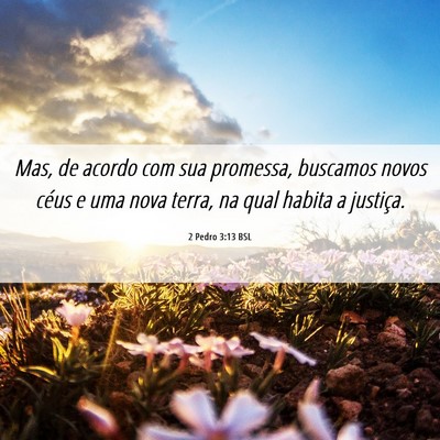 Picture 06 - 2 Pedro 3:13 BSL - Mas, de acordo com sua promessa, buscamos novos - Bible Verse Picture