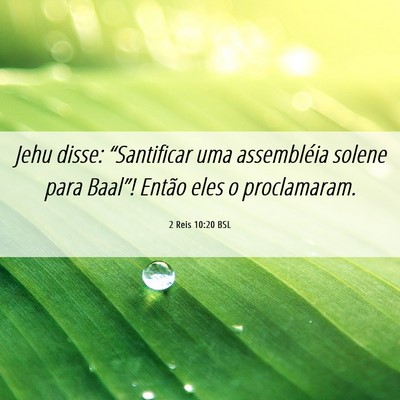 Picture 06 - 2 Reis 10:20 BSL - Jehu disse: “Santificar uma assembléia solene - Bible Verse Picture