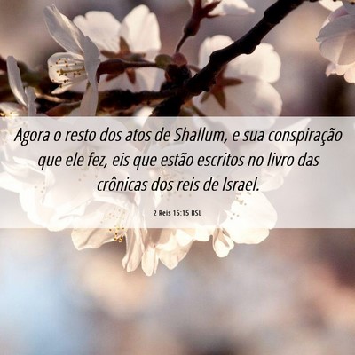 Picture 06 - 2 Reis 15:15 BSL - Agora o resto dos atos de Shallum, e sua - Bible Verse Picture