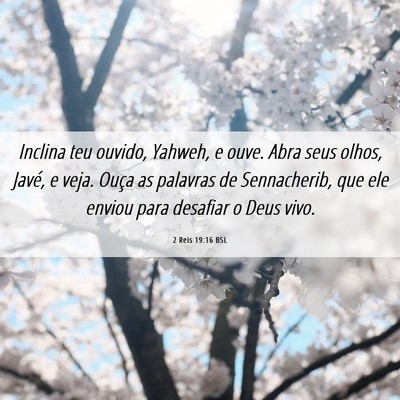 Picture 06 - 2 Reis 19:16 BSL - Inclina teu ouvido, Yahweh, e ouve. Abra seus - Bible Verse Picture