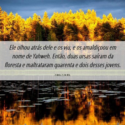 Picture 06 - 2 Reis 2:24 BSL - Ele olhou atrás dele e os viu, e os amaldiçoou - Bible Verse Picture