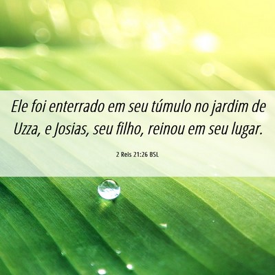 Picture 06 - 2 Reis 21:26 BSL - Ele foi enterrado em seu túmulo no jardim de - Bible Verse Picture