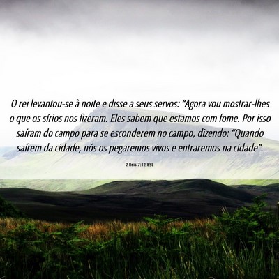 Picture 06 - 2 Reis 7:12 BSL - O rei levantou-se à noite e disse a seus servos: - Bible Verse Picture