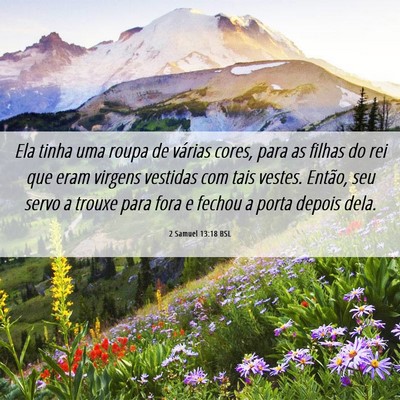 Picture 06 - 2 Samuel 13:18 BSL - Ela tinha uma roupa de várias cores, para as - Bible Verse Picture