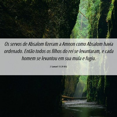 Picture 06 - 2 Samuel 13:29 BSL - Os servos de Absalom fizeram a Amnon como Absalom - Bible Verse Picture