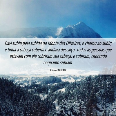 Picture 06 - 2 Samuel 15:30 BSL - Davi subiu pela subida do Monte das Oliveiras, e - Bible Verse Picture