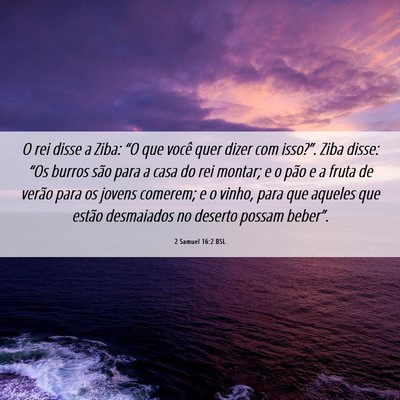 Picture 06 - 2 Samuel 16:2 BSL - O rei disse a Ziba: “O que você quer dizer com - Bible Verse Picture
