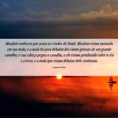 Picture 06 - 2 Samuel 18:9 BSL - Absalom conheceu por acaso os criados de David. - Bible Verse Picture