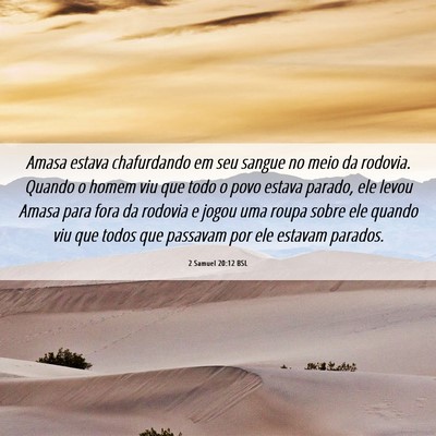Picture 06 - 2 Samuel 20:12 BSL - Amasa estava chafurdando em seu sangue no meio da - Bible Verse Picture