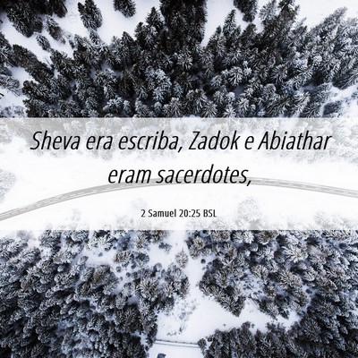 Picture 06 - 2 Samuel 20:25 BSL - Sheva era escriba, Zadok e Abiathar eram - Bible Verse Picture