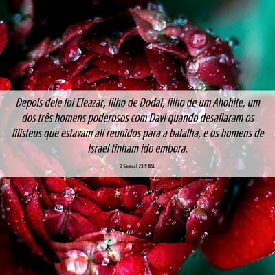 Picture 06 - 2 Samuel 23:9 BSL - Depois dele foi Eleazar, filho de Dodai, filho de - Bible Verse Picture