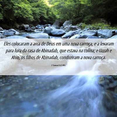 Picture 06 - 2 Samuel 6:3 BSL - Eles colocaram a arca de Deus em uma nova - Bible Verse Picture