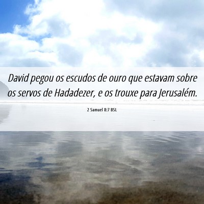 Picture 06 - 2 Samuel 8:7 BSL - David pegou os escudos de ouro que estavam sobre - Bible Verse Picture
