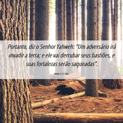 Picture 06 - Amós 3:11 BSL - Portanto, diz o Senhor Yahweh: “Um adversário - Bible Verse Picture