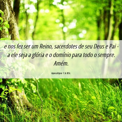 Picture 06 - Apocalipse 1:6 BSL - e nos fez ser um Reino, sacerdotes de seu Deus e - Bible Verse Picture
