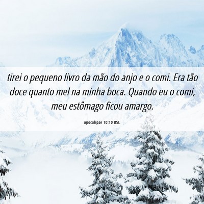 Picture 06 - Apocalipse 10:10 BSL - tirei o pequeno livro da mão do anjo e o comi. - Bible Verse Picture