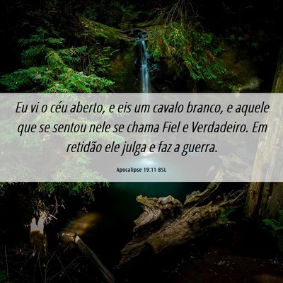 Picture 06 - Apocalipse 19:11 BSL - Eu vi o céu aberto, e eis um cavalo branco, e - Bible Verse Picture