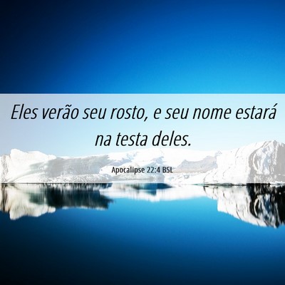Picture 06 - Apocalipse 22:4 BSL - Eles verão seu rosto, e seu nome estará na - Bible Verse Picture