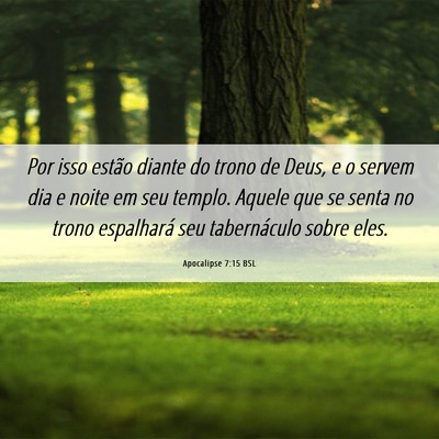 Picture 06 - Apocalipse 7:15 BSL - Por isso estão diante do trono de Deus, e o - Bible Verse Picture