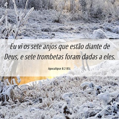 Picture 06 - Apocalipse 8:2 BSL - Eu vi os sete anjos que estão diante de Deus, e - Bible Verse Picture
