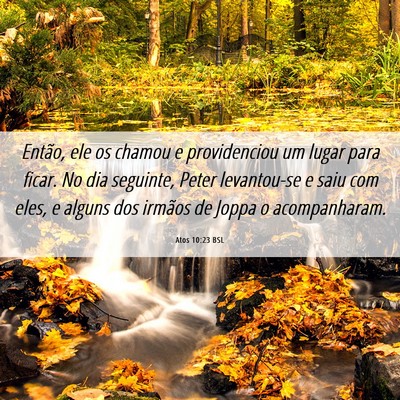 Picture 06 - Atos 10:23 BSL - Então, ele os chamou e providenciou um lugar - Bible Verse Picture