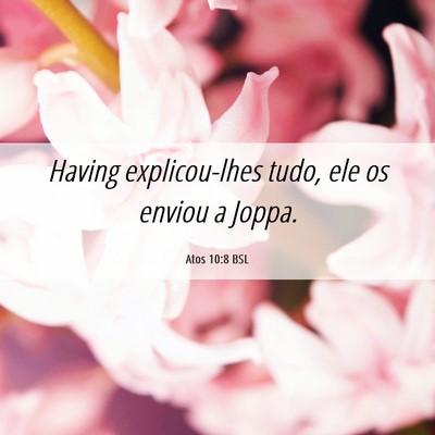 Picture 06 - Atos 10:8 BSL - Having explicou-lhes tudo, ele os enviou a - Bible Verse Picture