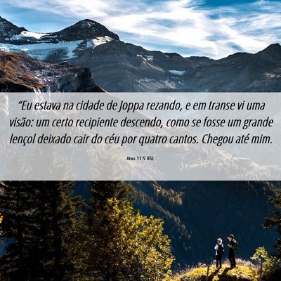 Picture 06 - Atos 11:5 BSL - “Eu estava na cidade de Joppa rezando, e em - Bible Verse Picture