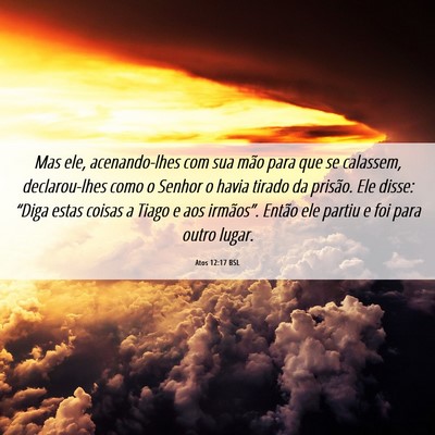 Picture 06 - Atos 12:17 BSL - Mas ele, acenando-lhes com sua mão para que se - Bible Verse Picture
