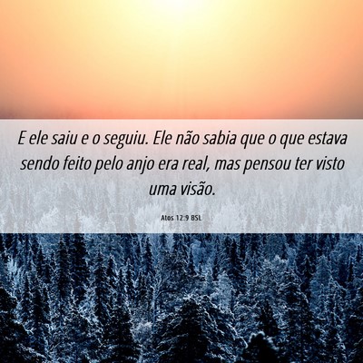 Picture 06 - Atos 12:9 BSL - E ele saiu e o seguiu. Ele não sabia que o que - Bible Verse Picture