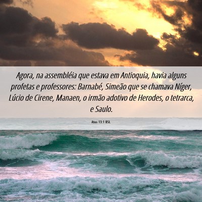 Picture 06 - Atos 13:1 BSL - Agora, na assembléia que estava em Antioquia, - Bible Verse Picture