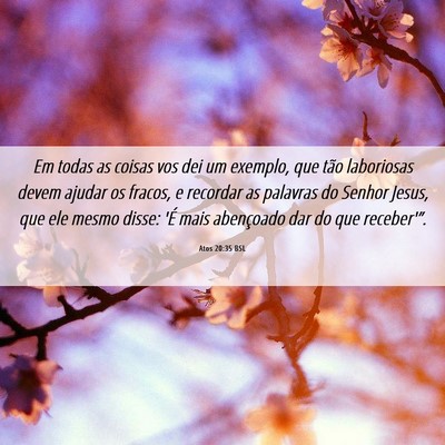 Picture 06 - Atos 20:35 BSL - Em todas as coisas vos dei um exemplo, que tão - Bible Verse Picture
