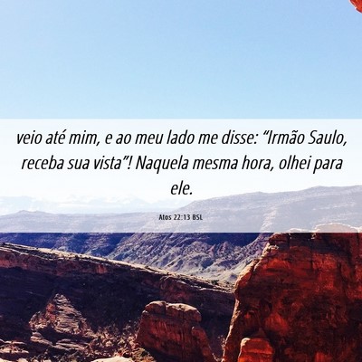 Picture 06 - Atos 22:13 BSL - veio até mim, e ao meu lado me disse: “Irmão - Bible Verse Picture