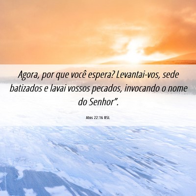 Picture 06 - Atos 22:16 BSL - Agora, por que você espera? Levantai-vos, sede - Bible Verse Picture
