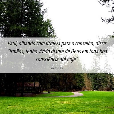 Picture 06 - Atos 23:1 BSL - Paul, olhando com firmeza para o conselho, disse: - Bible Verse Picture