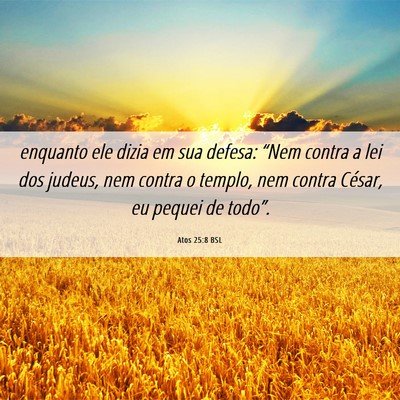 Picture 06 - Atos 25:8 BSL - enquanto ele dizia em sua defesa: “Nem contra a - Bible Verse Picture