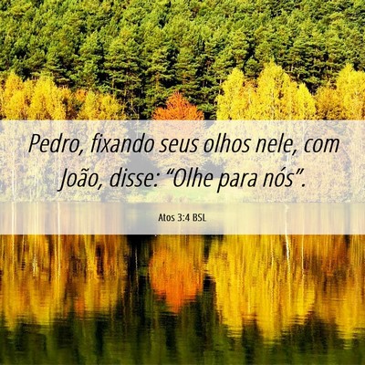 Picture 06 - Atos 3:4 BSL - Pedro, fixando seus olhos nele, com João, disse: - Bible Verse Picture